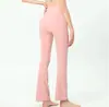 Pantalones Acampanados Línea T para Yoga, Pantalones Deportivos Ajustados de Tiro Alto Acampanados Cortos para Correr, Pantalones Deportivos de Fitness de Alta Elasticidad, Pantalones Levanta Cintura