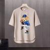 2024 Novo estilo americano Trendy Brand Carta estampada camiseta de manga curta Masculino Summer Ins Trendy Brand Loose Casual Top
