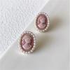 Pendientes franceses "Chica en el callejón" con placa de incienso antimosquitos, clip para orejas sin agujeros, para mujer, estilo retro rosa, nuevos pendientes chinos de verano.