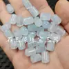 Contas Soltas Cor Aquamarine, Contas Tubo Reto de Pedra Quartzo Azul para Pulseira Joia DIY