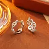 Pendientes de moda para mujer, de venta caliente transfronteriza, color oro y plata, forma de nariz de cerdo, totalmente incrustados con circonia, estilo clip para oreja a la moda, suministro mayorista de fábrica