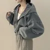 Ins Coreano Principios de Primavera Nuevas Llegadas Estilo Coreano Versátil Nicho Moda Corta con Capucha Vintage Holgada Chaqueta de Mezclilla
