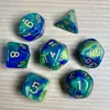 Juego de Dados Poliedros D&D con Patrón de Mármol, Color Mixto Transparente D4D6D8D10D12D20 Caras, Coc, Juego de Mesa, Juego de Siete Piezas
