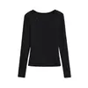 Top de Cuello en V de Manga Larga Picante Estilo Americano para Chica, Nuevo Primavera/Verano 2026 Camiseta Base Sexy Ajustada