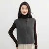 Chaleco de lana pura de doble cara, nuevo modelo otoño e invierno 2026, cuello redondo, chaleco sin mangas de lana de un solo botón para usar en capas