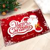 Tapete de Chão para Porta de Entrada Veludo Cristal Desenho Animado Tapete de Natal Absorvente Decoração de Feriado Tapete de Chão Entrada de Casa Sala de Estar Tapete de Porta