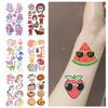 10 pegatinas de tatuaje de la serie de frutas de coche de postre de unicornio dinosaurio mixto transfronterizo pegatinas decorativas para mejillas de transferencia al agua