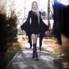 Vestido Irregular de Cor Sólida com Mangas de Morcego e Alças em V para o Show de Halloween e Natal Europeu e Americano de 2024
