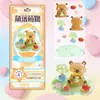 Criaturas Fofas de Canto Adesivos de Cristal Relevo DIY 3D Ornamentos Criativos Japoneses Estilo Jenga Decorações Manuais 3D para Planejador