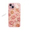 Producto transfronterizo de Temu: Rosa chapado en oro con lazo tachonado de diamantes, estilo palacio coquette, funda de teléfono de lujo ligero para niñas