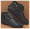 Botas Martin de tacón medio con cremallera lateral de cuero sintético de PU artificial con punta redonda para mujer, talla grande, de Independent Station Foreign Trade