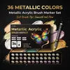 Marcadores Metálicos de 48 Cores para Estudantes, Adequados para Diário, Pintura, DIY, Contorno Dourado, Marcadores Metálicos Líquidos Diretos