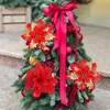 Decoraciones de Navidad Flores de Navidad Li Chen Oro y Plata Rojo Flores Artificiales de Tres Capas Decoraciones para Colgar en el Árbol de Navidad Accesorios para Fotografía