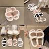 Comercio Exterior Nuevas Pantuflas Mao Mao de Velcro de Cuero PU para Mujer Otoño e Invierno Moda para el Hogar Abertura para Pie Grande Pantuflas de Algodón Transfronterizas