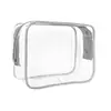 Bolsa de Maquillaje Transparente de PVC para Mujer, Bolsa para Snacks de Gran Capacidad, Amigable con la Inspección de Seguridad del Aeropuerto, Fácil de Limpiar, Alta Definición, Diseño de Nicho