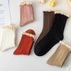 Calcetines tobilleros de encaje vintage para mujer, de longitud media, de algodón, modernos, para primavera y otoño, estilo japonés JK, bonitos calcetines largos de otoño e invierno para niñas.