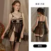 Lingerie deslumbrante, sexy com aro, design de fenda sedutor, malha de puro desejo, conjunto de camisola e roupão feminino plus size 4870