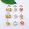 Pacote de ouro 14K/18K retenção de cor dourada zircônia microincrustada espaçador contas acessórios de joalheria anel de diamante DIY material de contas de cristal