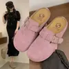 Nuevos zuecos cerrados estilo Birkenstock vintage de primavera y verano para mujer, sandalias casuales de suela gruesa