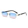 Nuevas Gafas de Sol de Moda Sin Montura Gafas de Sol Europeas y Americanas de Borde Cortado a la Moda Gafas de Sol Personalizadas de Color Gelatina Gafas de Sol Sin Montura