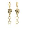 Aogu Novo Transfronteiriço Brincos de Pingente de Leopardo Femininos Estilo Europeu e Americano Nicho Luxo Acessível Cobre Banhado a Ouro 18K Brincos Personalizados