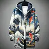 Chaqueta de algodón con capucha de manga larga, nueva para 2026, estilo europeo y americano, estampado digital 3D, ropa exterior casual de manga larga con capucha para hombre