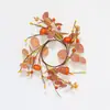 Novo Anel de Vela de Abóbora Falsa Laranja Folhas de Eucalipto Folhas de Eucalipto Decoração de Halloween Anel de Frutas Silvestres Simulado da Amazon