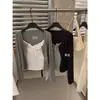 Té Verde Limón Otoño Nuevo Estilo Coreano Atmósfera Festiva Diseño Ajustado Blusa de Manga Larga Falsa de Dos Piezas con Lazo