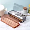 Caja de Almacenamiento para Palillos de Cocina Doméstica Transparente Visible con Drenaje Jaula para Palillos Alargada a Prueba de Polvo Tubo para Palillos Almacenamiento de Cubiertos