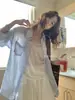 Liquidación, sin devoluciones ni cambios Verano 2026 Estilo Coreano Minimalista Versátil Holgado Adelgazante Casual Cuello Sol Protección Solar Camisa de Manga Larga