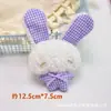 Pingente de Coelho Fofo Decoração Criativa de Chaveiro de Boneca Coelho de Pelúcia Xadrez Pingente Decorativo para Mochila de Estudante