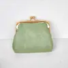 Porta-moedas Estilo Coreano com Fecho de Beijo Feminino Couro Macio Mini Chave Bolsa Pequena Simples Presilha Porta-moedas Bolsa de Armazenamento Portátil Leve