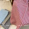 Tela de cuadros de algodón, tejido liso de hilo teñido de algodón puro, estilo fresco para camisas, ropa, faldas, tela para manualidades DIY, material de algodón