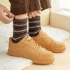 Calcetines para Hombre Otoño e Invierno Engrosados de Forro Polar Coral de Media Caña Engrosados para Casa Piso Dormir a Rayas