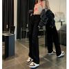 Pantalones vaqueros de cintura alta y pierna ancha para mujer, rectos, holgados, de talla pequeña, de primavera, 885