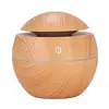 Humidificador redondo USB de grano de madera para comercio exterior, humidificador de luz colorida en forma de hongo, personalizable con logo, humidificador portátil