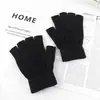 Guantes sin dedos unisex otoño e invierno finos cálidos de lana tejida de dedo completo hombres y mujeres estudiante escritura guantes sin dedos