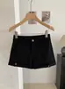 Shorts Versátil Kekezoon de Cintura Alta, Perna Reta e Barra Dobrada para Mulheres, Estilo Coreano de Verão, Calça Casual Slim Fit em Linha A 7817