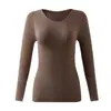 Conjunto de Ropa Interior Térmica de Alta Elasticidad para Mujer para Otoño e Invierno, Camiseta de Manga Larga y Pantalón Largo, Traje Térmico Engrosado