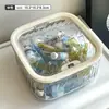 Caja de Almacenamiento de Borlas Escritorio Cosméticos Acrílico Desechable Lápiz Labial Cuidado de la Piel Mini Tapa Abatible Desorden Transparente Estante de Almacenamiento