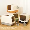 Caixa de Areia para Gatos Totalmente Fechada com Tampa - À Prova de Respigos e Vazamentos, Bordas Altas, Design Sem Odores, Fácil Instalação e Limpeza