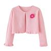 Roupas Infantis Estilo Europeu e Americano Cardigã de Tricô para Meninas Vestido Lenço Suéter Cardigã para Ar Condicionado Primavera e Outono Venda por Atacado Cardigã para Ar Condicionado para Meninas