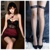 Estilo Dark Garota Quente Malha Transparente Flor Tridimensional Alça no Pescoço Lingerie Sexy Vestido Slim Sexy Sem Costas