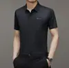 Camisa de brocado com manga curta de amônia nova para o verão 2023 masculina de meia-idade casual de negócios camisa stretch sem costura masculina atacado