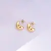 Lele Joias Atacado Transfronteiriço Europeu e Americano Simples Feminino Ouro 18K Aço Inoxidável Brincos Luxo Leve Tendência Moda Acessórios de Orelha