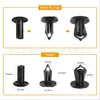 Hebilla de plástico de expansión tipo empuje para parachoques y guardabarros de coche, remache universal de 8 mm, paquete de 100 piezas