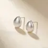 Pendientes Mate Cepillados con Forma de Gota de Agua para Mujer, Simples y Versátiles, Sensación de Alta Gama, Pendientes para el Viaje Diario, Estilo Minimalista, Pendientes Chapados en Plata
