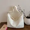 Bolsa de Tecido Simples Estilo Coreano Versátil Leve Bolsa Tote Bolsa Escolar Casual Nicho Literário Bolsa Transversal