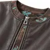 Novedades Otoño 2026 Camisa con Cremallera Ropa de Madre Chaqueta de Cuero PU Moda para Mujeres de Mediana Edad y Mayores Chaqueta de Cuero de Moda Abrigo Corto