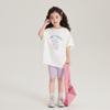 Pudding Haru Primavera y Verano Nueva Camiseta de Manga Corta para Niñas Versión Coreana Estampado de Dibujos Animados Letra Manga Corta Camiseta Manga Corta para Bebé Niña